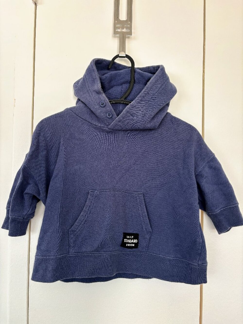 Toddler Hoodie Navy Pullover Sweatshirt Size 80 (12–18M) Japanese Bland